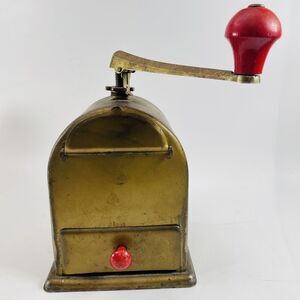 Vintage Mocca Hand Crank Coffee Grinder Mill Antique Brass Finish Germany